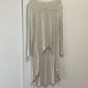 Women’s oatmeal color long sleeve high-low dress size xl
